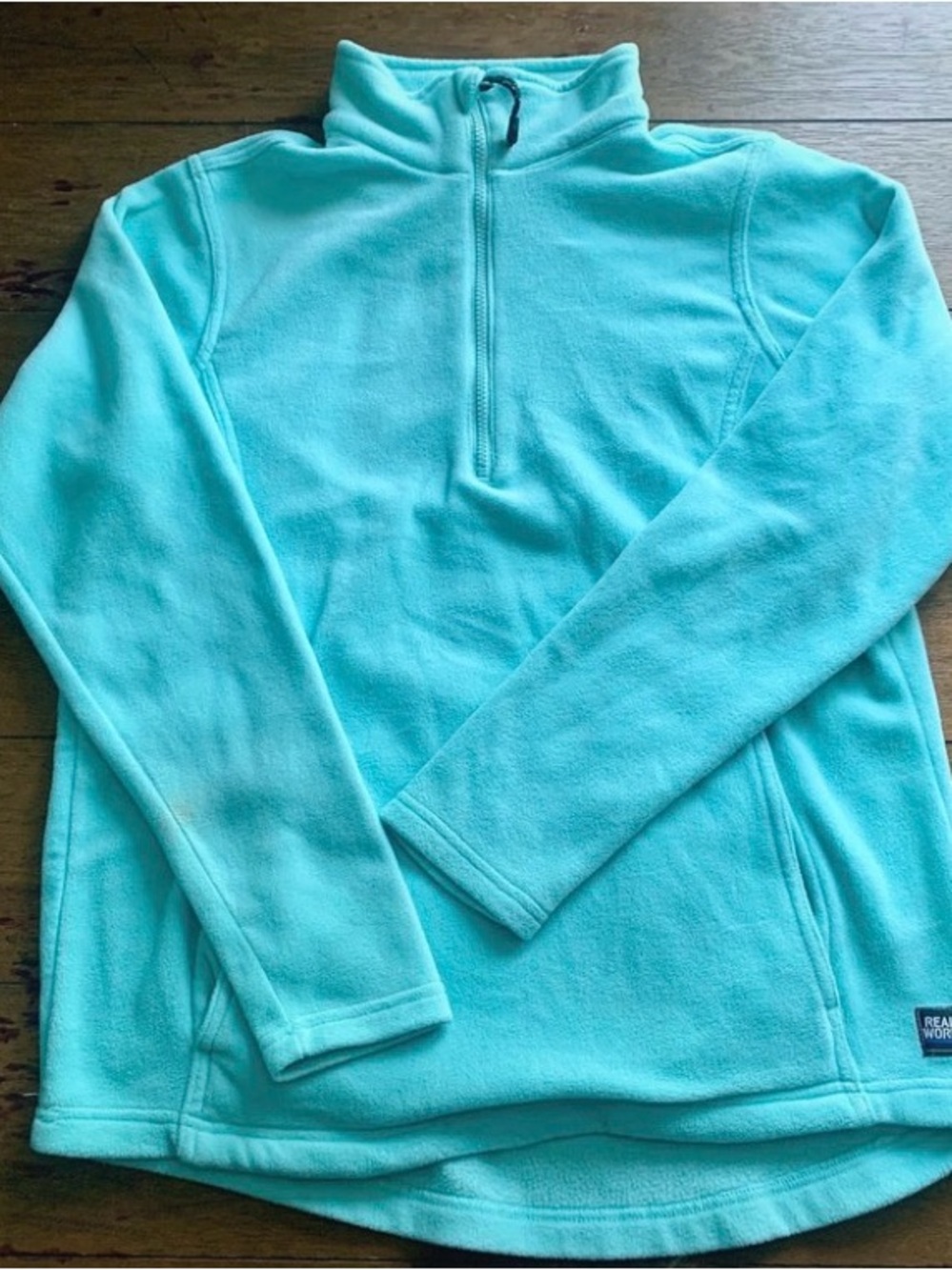 Real Work Aqua Quarter Zip Fleece Sweatshirt